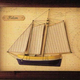 cuadro velero falcon con fondo carta
