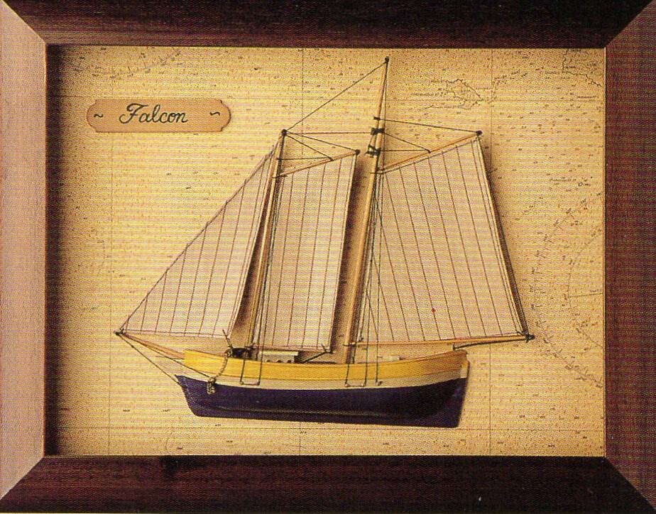 cuadro velero falcon con fondo carta