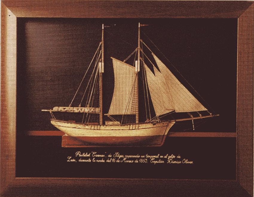 Cuadro replica barco velero Carmen