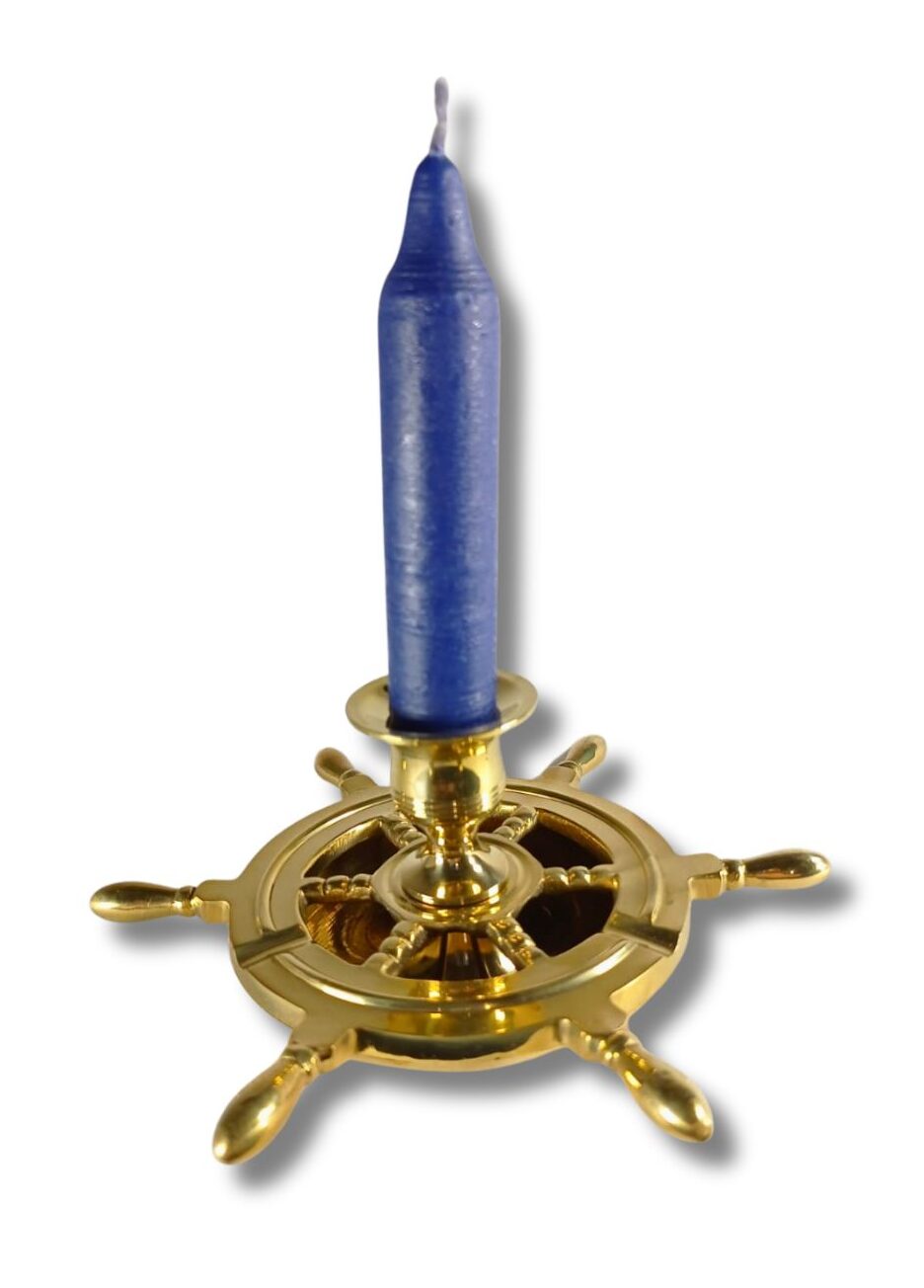 candelero cenicero forma timon con vela