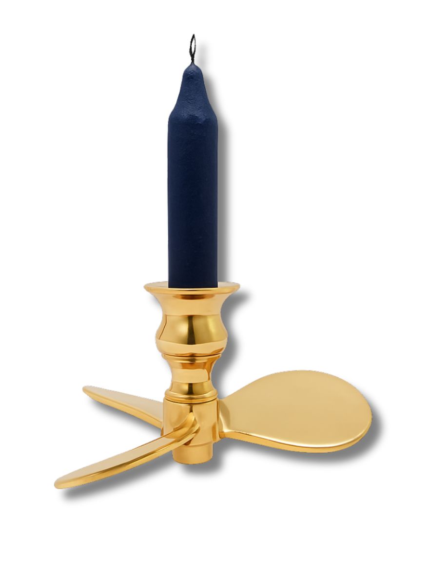candelero laton porta-velas helice
