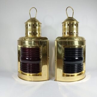 par lamparas nauticas babor estribor laton esquineras